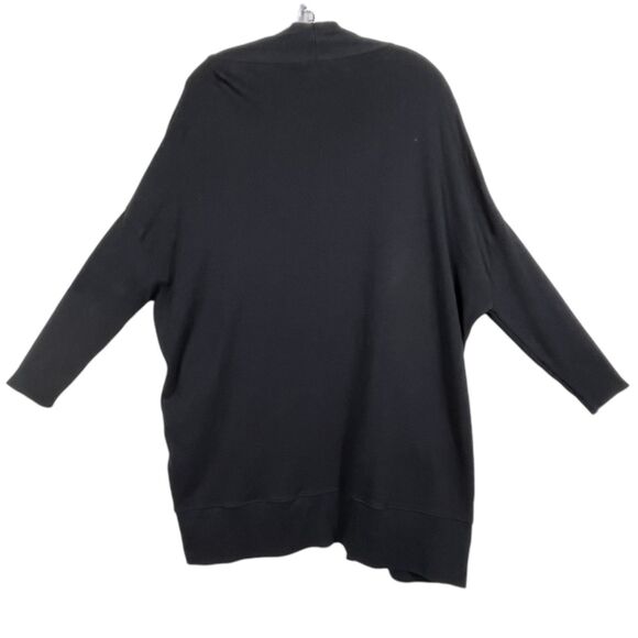 PACT Airplane Cardigan Sweater Size M/L Black Organic Cotton Long Open Front EUC - Picture 3 of 16